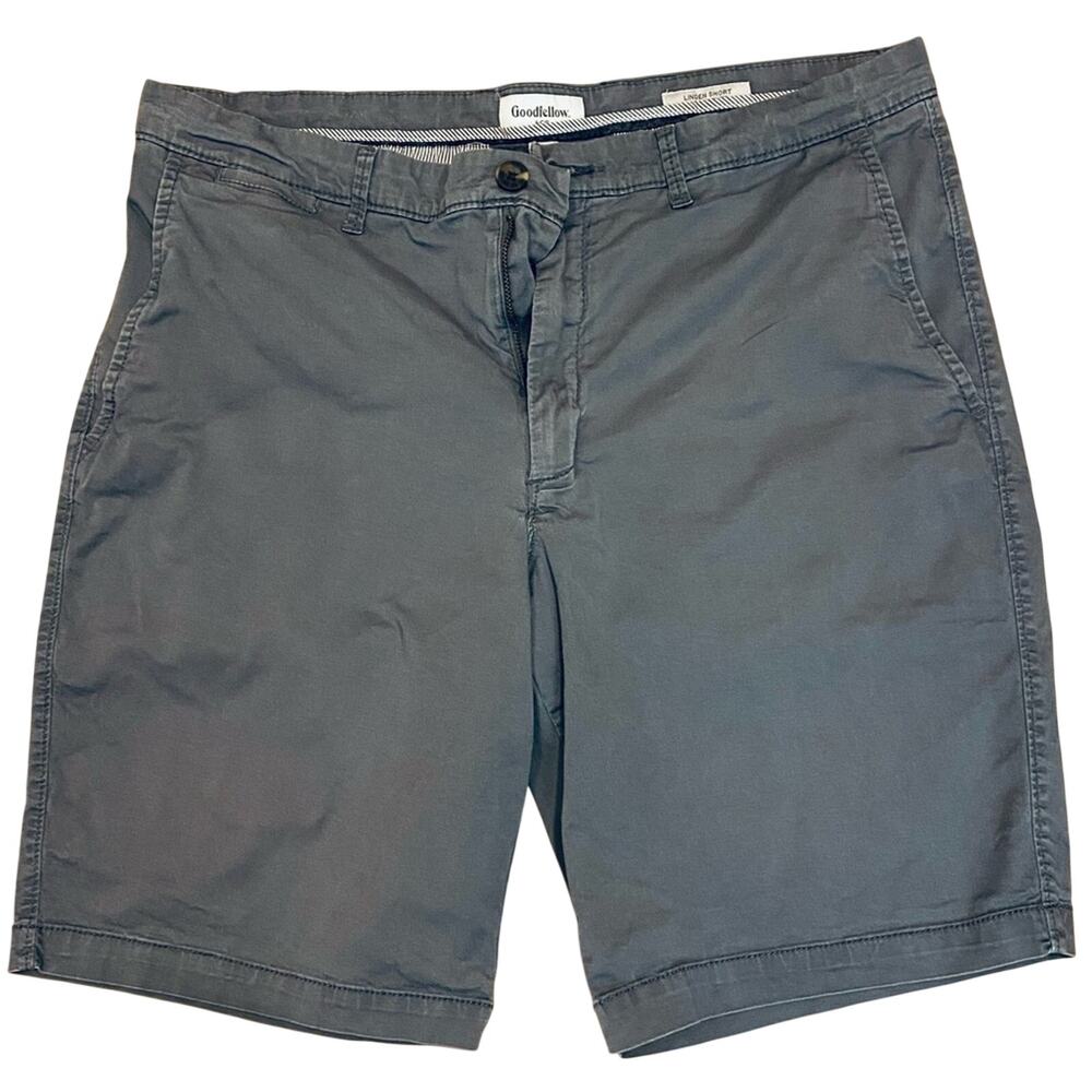 Men’s Chino Shorts Gray Size 36 Flat Front Casual Outdoor Everyday Spring Summer